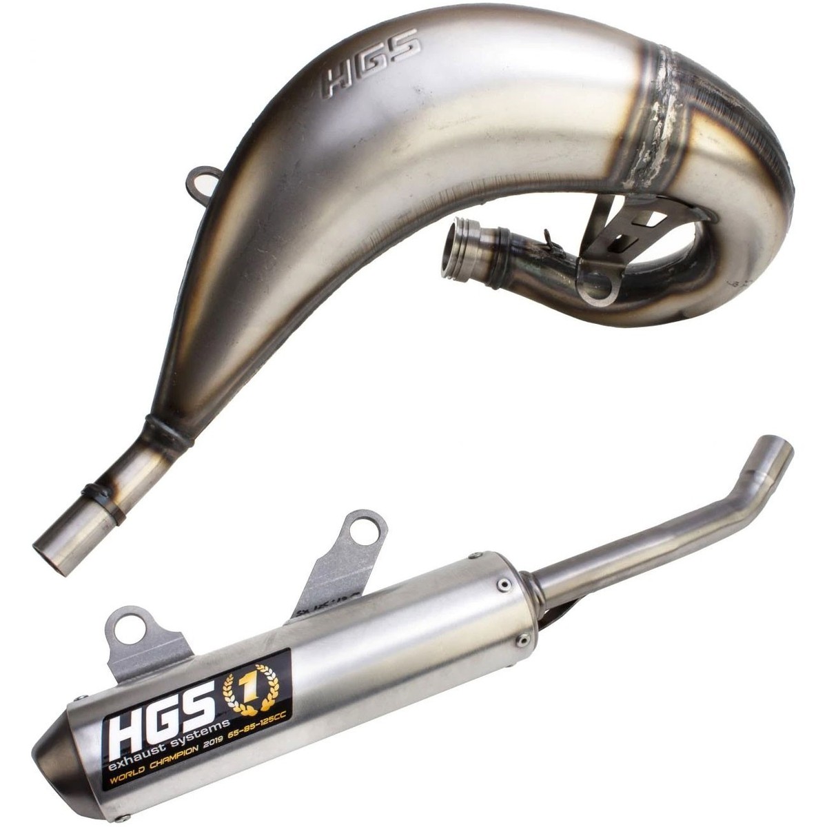 HGS Exhaust KTM 125 Front Header + Tail Pipe Complete System 2023
