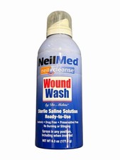 NeilMed Sterile Saline Solution Wound Wash - 6.3 oz - Sealed - EXP 01/2028