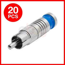 20 Pack Premium RCA Compression Connector Weatherproof RG59 Coaxial Cable Plug