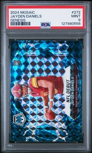 2024 Panini Mosaic Jayden Daniels Genesis Prizm Case Hit SSP Rookie #272 PSA 9