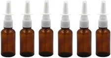 6PCS Empty Refillable Glass Nasal Spray Bottles Fine Mist Sprayers Containers Pu
