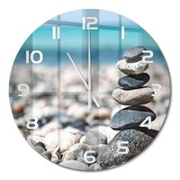Runde Glas-Wanduhr Aus Glas Runde Wanduhr Steinstapel WeißE Zeiger Fi60 Cm