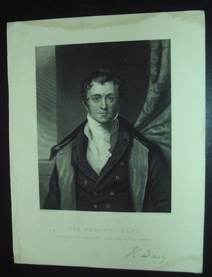 Sir Humphrey Davy SIGNED Engraving, Circa 1825