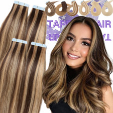 CLEARANCE Tape In Real Remy Human Hair Extensions Thick Full Head Skin Weft 150g