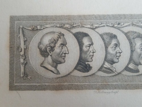 Thomas HOLLOWAY um 1794 Original Antik Gravur Alt Studie Portrait Statue Büste - Bild 3 von 6