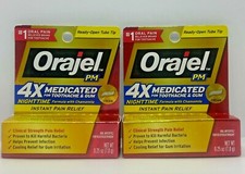 Orajel Pm 4x Medicated For Toothache  Gum Instant Pain Relief 0.33 oz Set Of 2