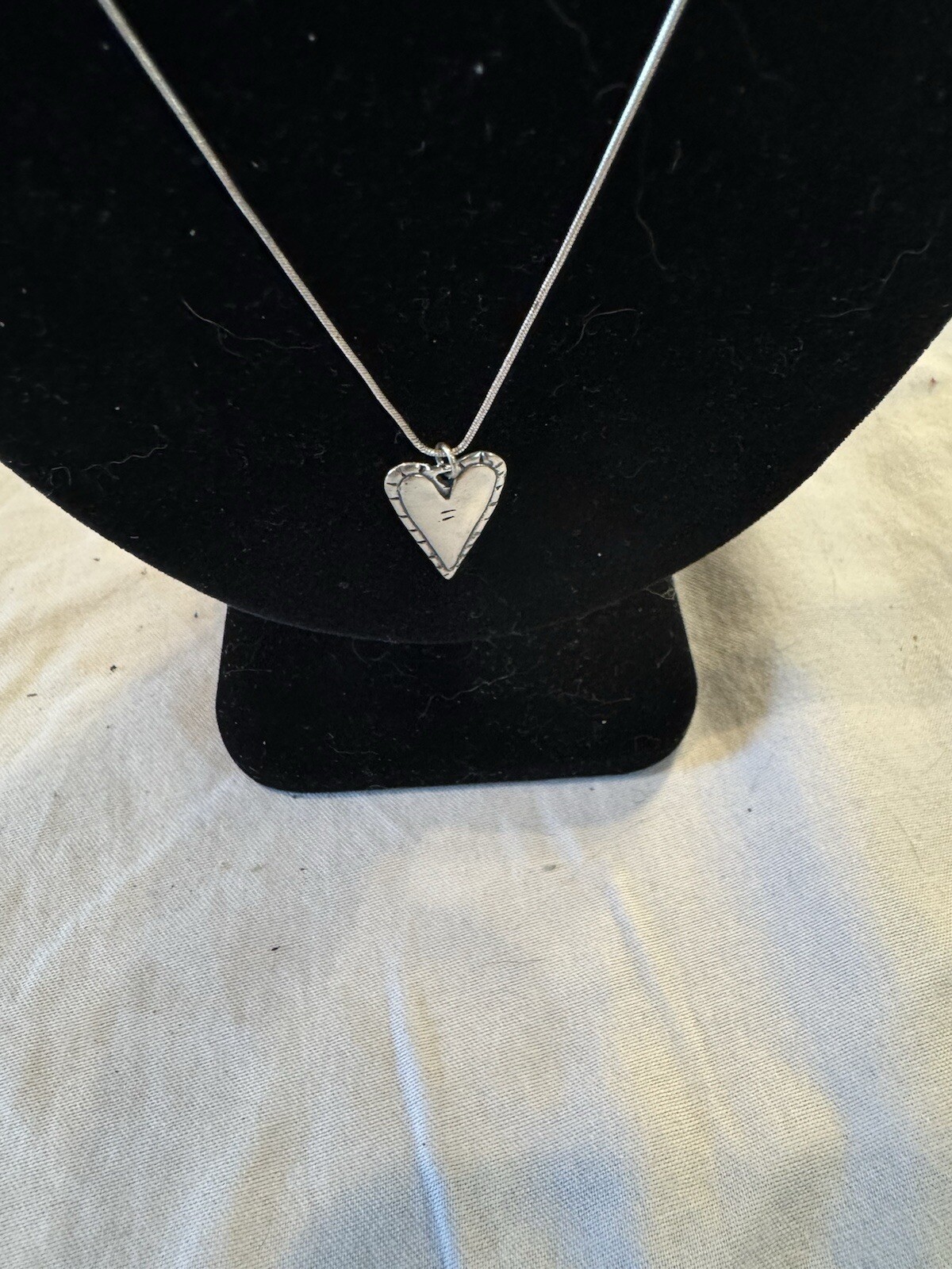 Tiny Solid Sterling Heart On Sterling Chain - image 2
