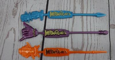 3 Mamahune's Tiki Bar Swizzle Sticks New from Hawaii 3 Colors 80