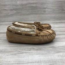 Minnetonka Slippers Kids 2 Brown Suede Slip On House Shoes