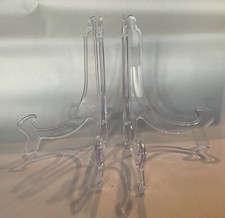 Clear Acrylic Plate/Platter and Painting 2-Piece Display Stand D-9  Lot of 2