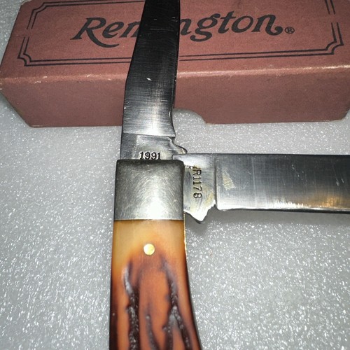 Remington UMC Mini Trapper Bullet Shield POCKET KNIFE Two Blade R1178 1991 Box - Picture 4 of 19