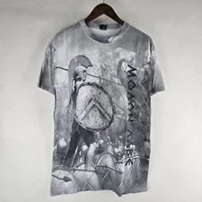 Vintage AOP All Over Print 300 Greek Spartans Molon Labe T Shirt Greece Size XL