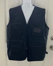 HQ Issue Vest Mens Size L Black Concealment Carry Tactical Hunting Fishing Vest