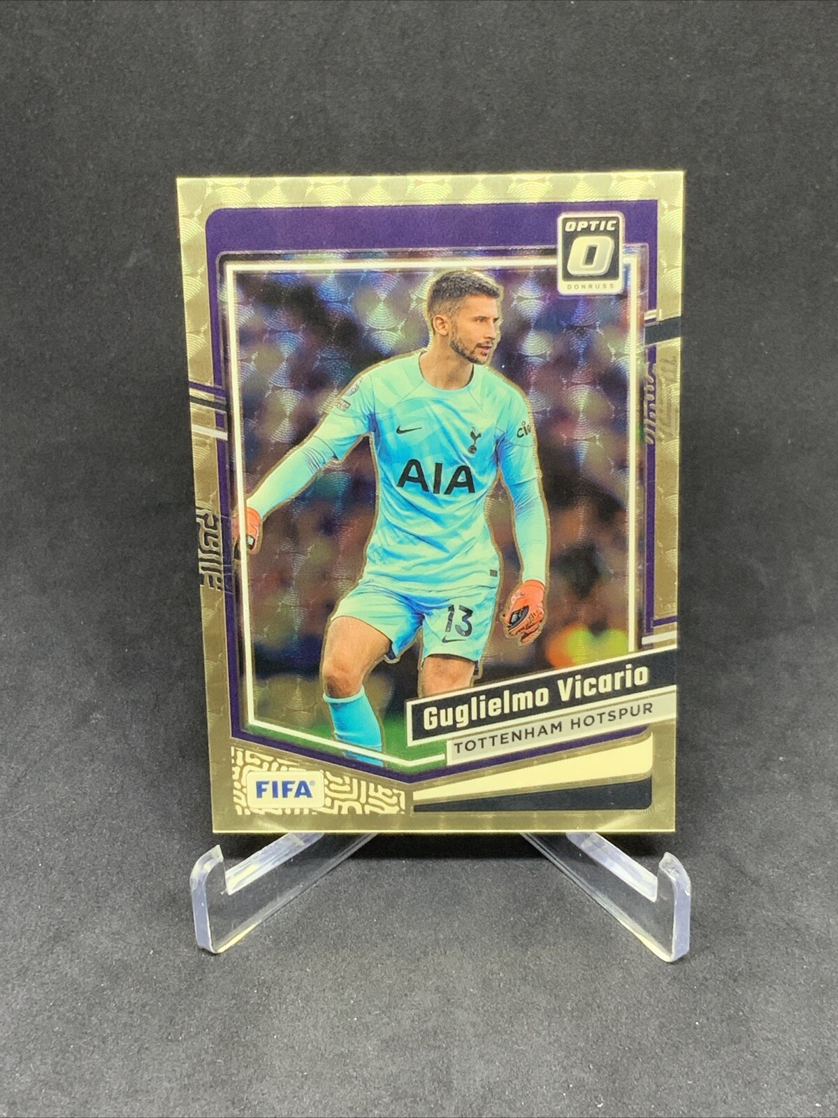 Guglielmo Vicario 2023 Donruss Optic FIFA Superfractor 1/1 Tottenham