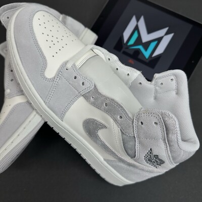 Nike Air Jordan 1 Mid SE 'Smoke Grey' White Grey Shoes FQ7720-002 Men s 12 NBY