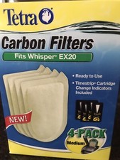 TETRA Carbon Filter Cartridges Medium 4 PK - For Whisper EX 20 Aquarium Filter