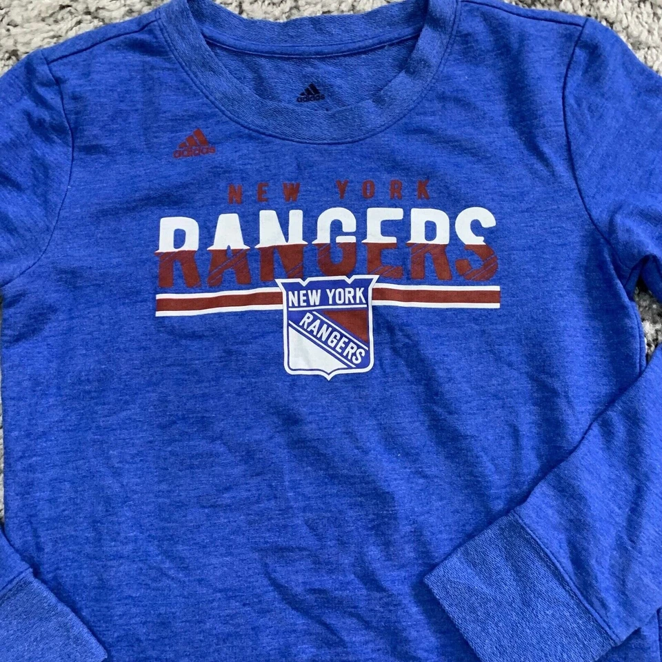 Adidas New York Rangers Sweater Womens S Small Blue Multicolor Crew Neck - Image 4 of 4