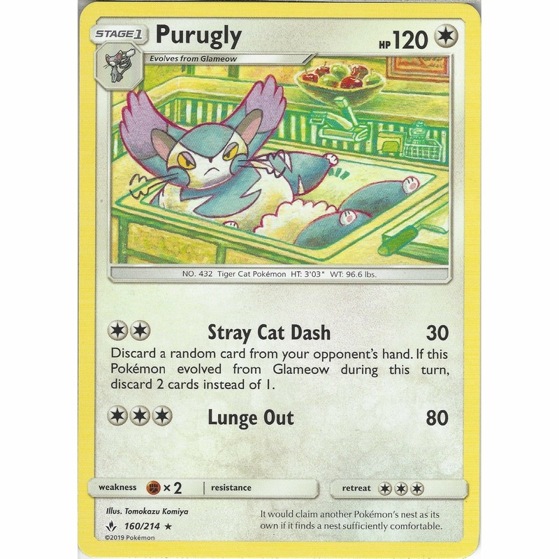 160/214 Purugly Rare: Pokemon Trading Card Game SM-10 Unbroken Bonds