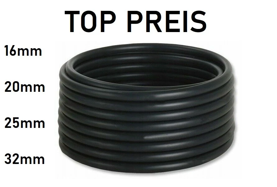 PE Rohr Verlegerohr Wasserleitung Versorgungsleitung  16 20 25 32mm 25-100m PN6 - Bild 2 von 4