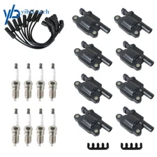8 PACK UF413 Ignition Coil + 41-962 Spark Plug + 9748UU Wire For Chevrolet GMC