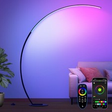 RGB Floor Lamp with 3 Color Temperatures, Ultra Bright 1800LM Smart Arc LED F...