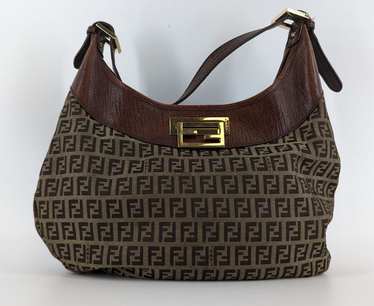 FENDI Zucca Brown Canvas Leather Vintage Shoulder Bag | eBay FENDI Zucca Brown Canvas Leather Vintage Shoulder Bag | eBay