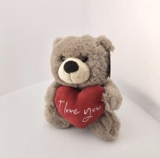 Aurora - Small Taupe Valentine - 6.5" Jolie Bear - Heartwarming Stuffed Animal