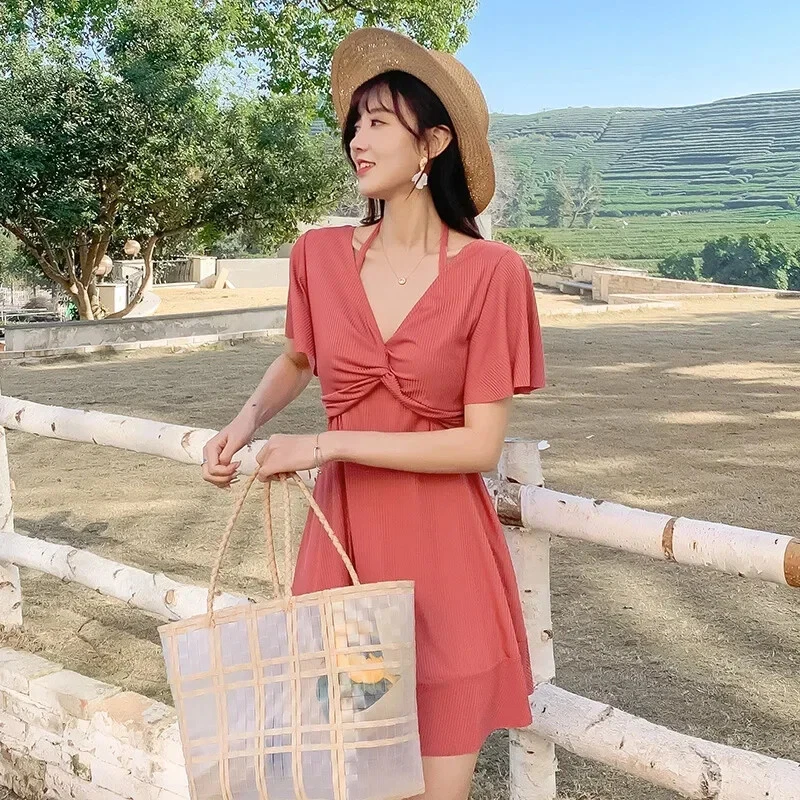 Traje de baño Traje de baño Damas Traje de baño fusionado Traje de baño de gran tamaño Falda de una pieza Foto 4 de 4