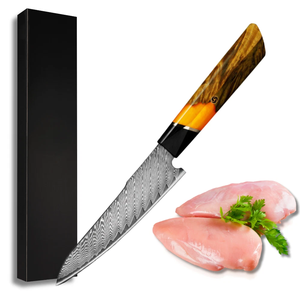 Petty Knife Japanese Chef Knife 5.0" Japan Damascus Utility Kitchen Custom Sharp