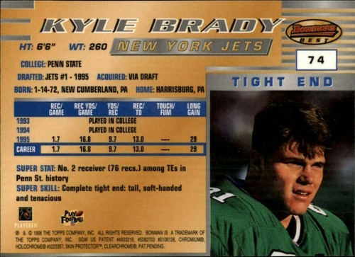 1996 Bowman's Best Football  *COMPLETE YOUR SET*  Pick From List - Picture 146 of 356