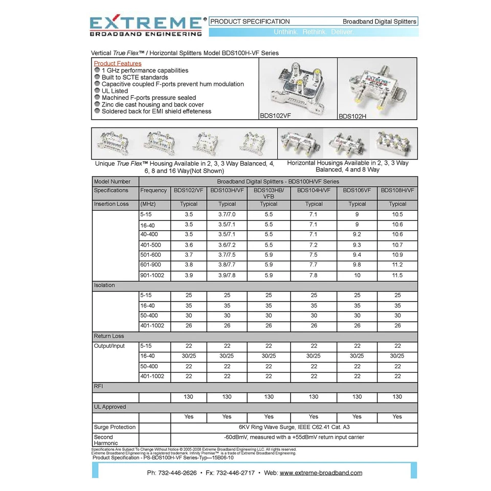 Extreme 3-Way Balanced HD Digital High Performance Coax Cable Splitter BDS103HB - Image 4 of 4