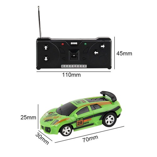 Kann ferngesteuertes Auto LED-Licht Mini-RC-Rennfahrzeugmodell für Kinder (Grün) - Bild 6 von 9
