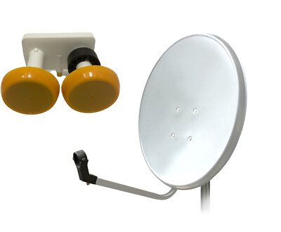 80cm HD Sat Anlage Monoblock Astra Hotbird 6 Digital Sing LNB 1 Teilnehmerl Weiß
