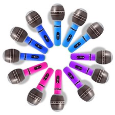 Novelty Place Inflatable Microphone for Kids Giant Blow Up Microphone 12-Pack