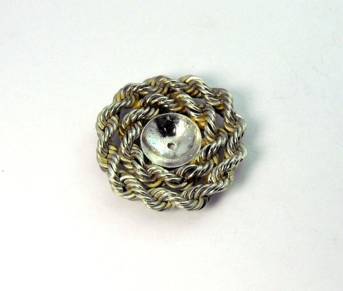 STERLING SILVER 925 Pendant Setting Double Rope Boarder HANDCRAFTED Pearl Cup - Picture 2 of 5