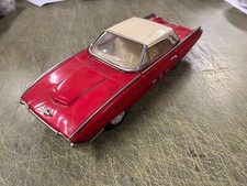 Vintage 1963 Ford Thunderbird MF 333 Tin Friction Toy Car Red White Convertible