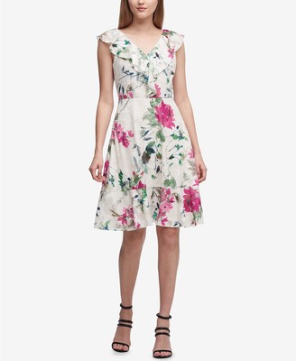 fit and flare chiffon dress