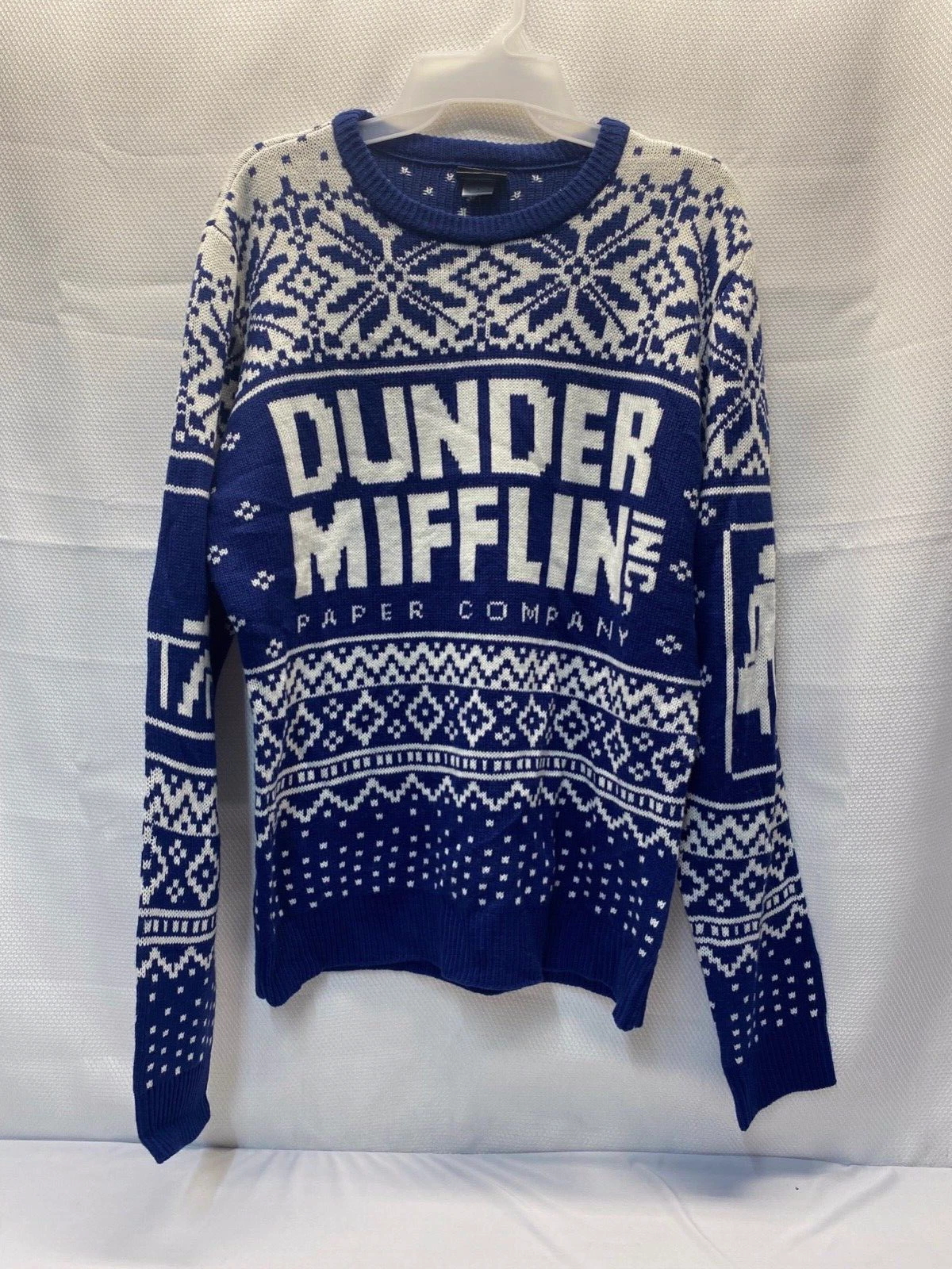 The Office Dunder Mifflin Dark Blue Ugly Christmas Sweater Medium