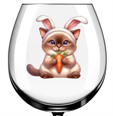 X12 Ostern Katze Glas Vinyl Aufkleber Sticker Farbe et53