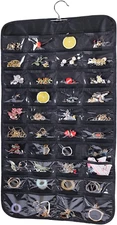 Hanging Jewelry Organizer, Double Sided 80 Pocket Jewelry Chain Storage Bag 2 La