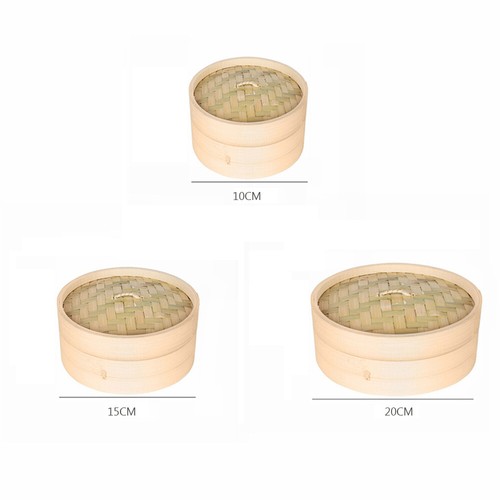 Chinese Dumplings Bamboo Steamer Cooker 10/15/20cm with Lid Dimsum New - Picture 9 of 14