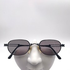 Vintage Giovani GV-2001 Black Gray Metal Oval Sunglasses Italy FRAMES ONLY