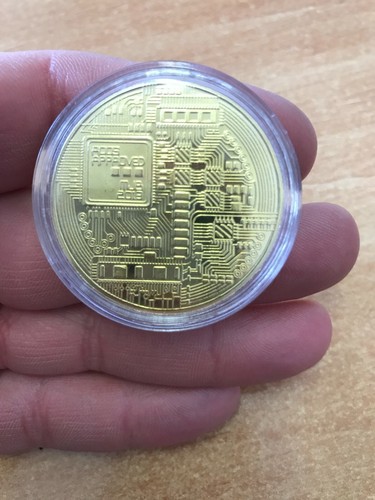 BITCOIN moneta in metallo souvenir criptovaluta in oro da collezione - Foto 3 di 8