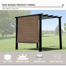 Sun Filtering Shade & Privacy Panel  85% UV Block Mesh Mocha Brown by Alion Home