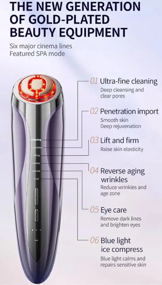 Beaute Tech  6 In 1 Multi-Effect Skin Care Beauty Red Light  Anti-Aging Device - Image 2 of 4