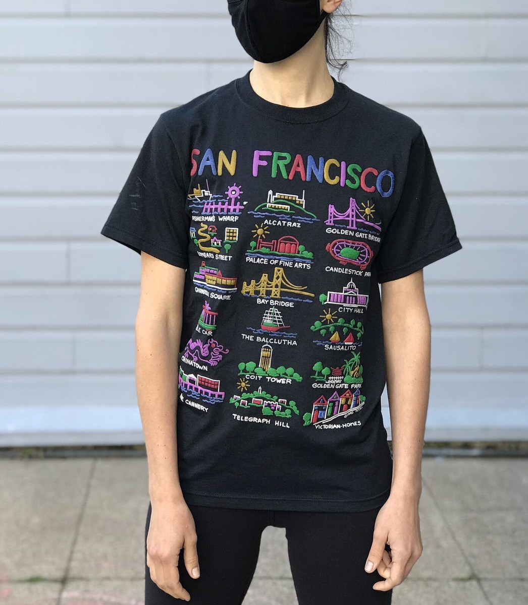 PRINT-ONS SAN FRANCISCO ポロシャツ S 90s Vintage 90s San Francisco Graphic Tee Landmarks Print Shirt Size