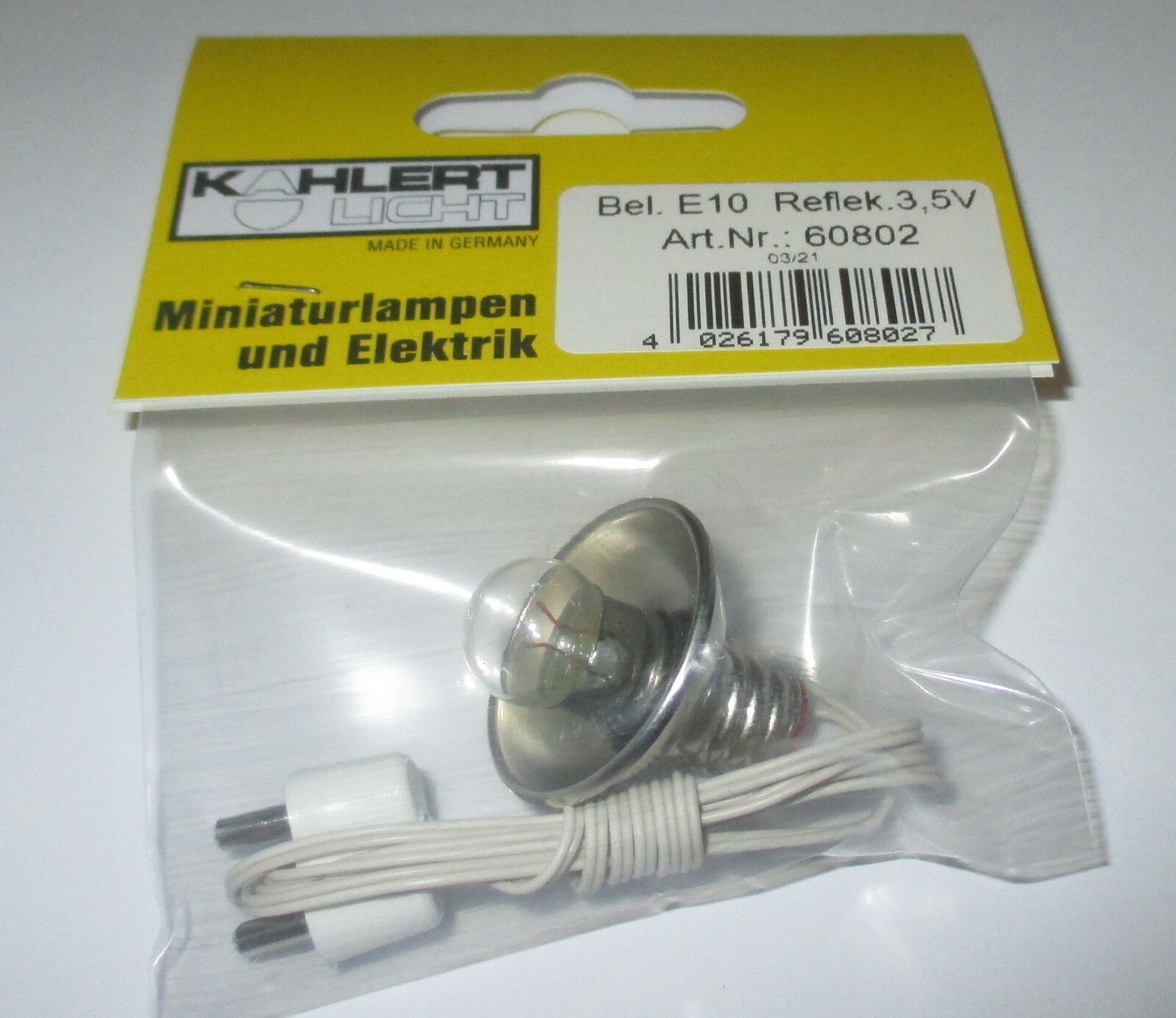 Thumbnail - Kahlert - Beleuchtung 3,5 Volt E10 Mit Reflektor Neu/ovp