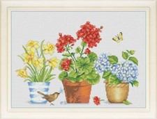 Cross stitch kit Flower trio 31x22cm Aida 16ct embroidery needlepoint kit