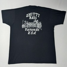 XL Slim 1989 SMITTY RAT-1 T-Shirt Rat Bike Motorcycle 80s Vintage Single Stitch