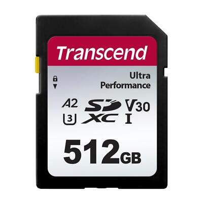 Transcend SDXC 340S 512GB Class 10 UHS-I U3 A2 V30 SD Karte